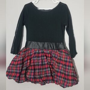 Plaid Black and Red Kids Dress
